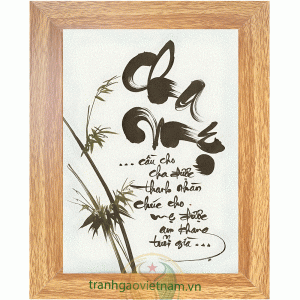 Tranh gạo màu Cha Mẹ